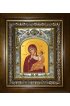 Икона Божья Матерь Ватопедская, 14x18 см, в деревянном киоте 20х24 см, арт вк-2759