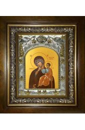 Икона Божья Матерь Ватопедская, 14x18 см, в деревянном киоте 20х24 см, арт вк-2764