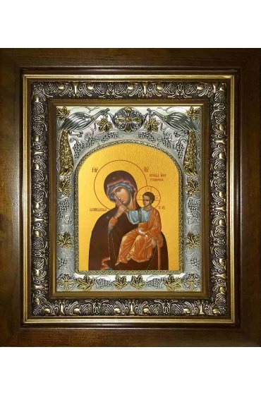 Икона Божья Матерь Ватопедская, 14x18 см, в деревянном киоте 20х24 см, арт вк-2764