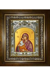 Икона Божья Матерь Акафистная, 14x18 см, в деревянном киоте 20х24 см, арт вк-2772