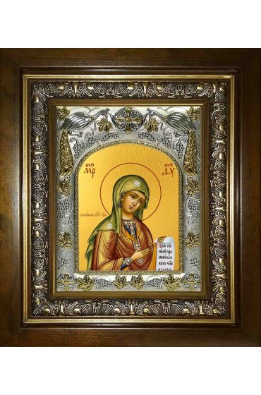 Икона Божья Матерь Боголюбская, 14x18 см, в деревянном киоте 20х24 см, арт вк-2775