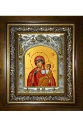 Икона Божья Матерь Ватопедская, 14x18 см, в деревянном киоте 20х24 см, арт вк-2776