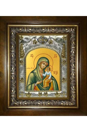 Икона Божья Матерь Виленская, 14x18 см, в деревянном киоте 20х24 см, арт вк-2778
