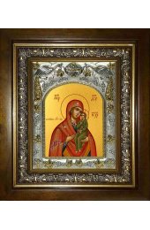 Икона Божья Матерь Домницкая, 14x18 см, в деревянном киоте 20х24 см, арт вк-2785