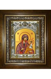 Икона Божья Матерь Грузинская, 14x18 см, в деревянном киоте 20х24 см, арт вк-2793
