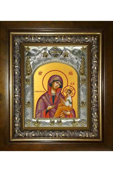 Икона Божья Матерь Грузинская, 14x18 см, в деревянном киоте 20х24 см, арт вк-2793