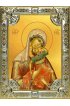 Икона Богоматерь Акидимская серебро 18 х 24 со стразами, арт вк-2811