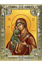 Икона Богоматерь Елецкая серебро 18 х 24 со стразами, арт вк-2856