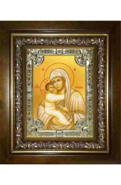Икона Богородица Жировицкая, 18x24 см, со стразами, в деревянном киоте, арт вк-2875