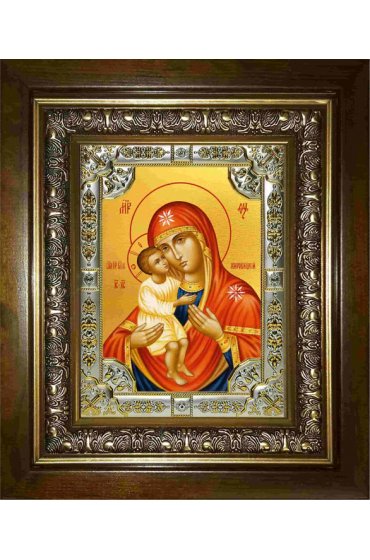 Икона Богородица Жировицкая, 18x24 см, со стразами, в деревянном киоте, арт вк-2877