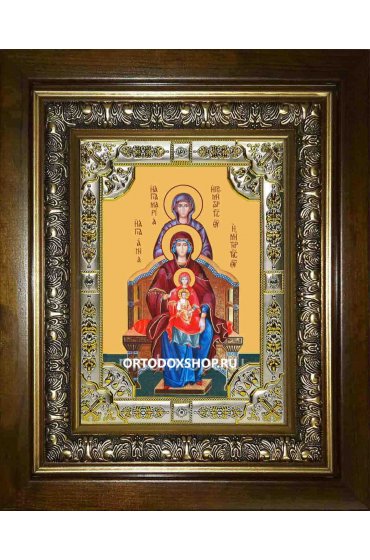 Икона Богородица со сродницами праведными Анной и Марией, 18x24 см, со стразами, в деревянном киоте, арт вк-2880