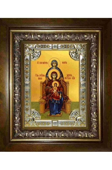 Икона Богородица со сродницами праведными Анной и Марией, 18x24 см, со стразами, в деревянном киоте, арт вк-2901