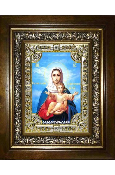 Икона Богородица Аз есмь с вами, 18x24 см, со стразами, в деревянном киоте, арт вк-2902
