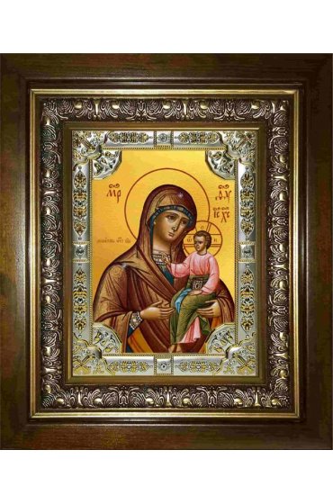 Икона Богородица Далматская, 18x24 см, со стразами, в деревянном киоте, арт вк-2920