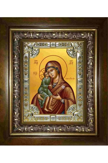 Икона Богородица Елецкая, 18x24 см, со стразами, в деревянном киоте, арт вк-2925