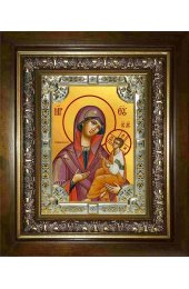 Икона Богородица Грузинская, 18x24 см, со стразами, в деревянном киоте, арт вк-2930