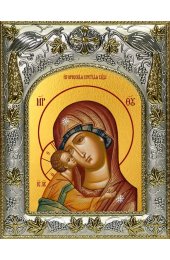 Икона Божья Матерь Игоревская 14x18 в серебряном окладе, арт вк-2993