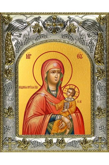 Икона Божьей Матери Лиддская 14x18 в серебряном окладе, арт вк-3003
