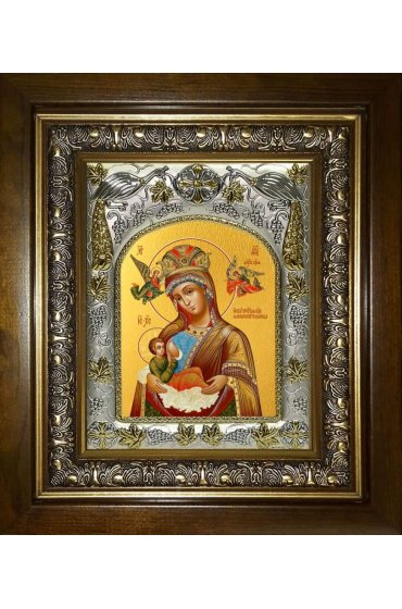 Икона Божья Матерь Млекопитательница, 14x18 см, в деревянном киоте 20х24 см, арт вк-3065