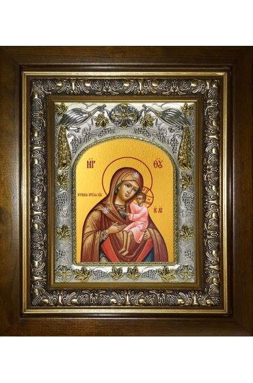 Икона Божьей Матери Игрицкая, 14x18 см, в деревянном киоте 20х24 см, арт вк-3078