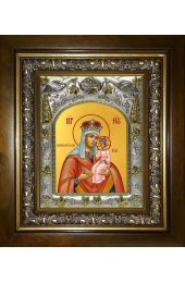 Икона Божьей Матери Ильинская, 14x18 см, в деревянном киоте 20х24 см, арт вк-3081