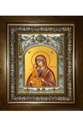 Икона Божьей Матери Миасинская, 14x18 см, в деревянном киоте 20х24 см, арт вк-3090