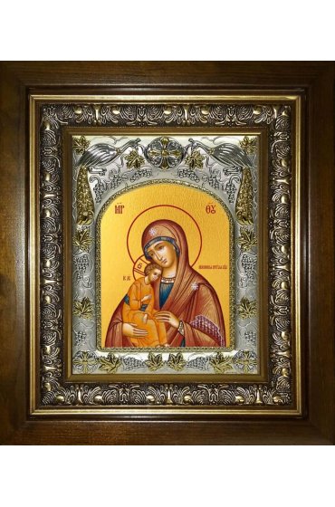 Икона Божьей Матери Миасинская, 14x18 см, в деревянном киоте 20х24 см, арт вк-3090