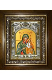Икона Божья Матерь Милостивая, 14x18 см, в деревянном киоте 20х24 см, арт вк-3091