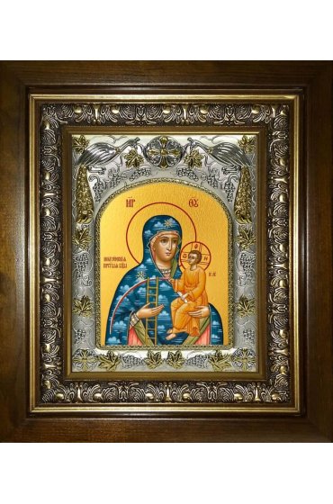 Икона Божьей Матери Молченская, 14x18 см, в деревянном киоте 20х24 см, арт вк-3093