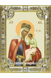 Икона Божьей Матери Избавление от бед страждущих серебро 18 х 24 со стразами, арт вк-3113