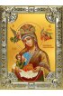 Икона Божья Матерь Млекопитательница серебро 18 х 24 со стразами, арт вк-3148