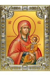 Икона Божьей Матери Лиддская серебро 18 х 24 со стразами, арт вк-3169