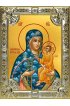 Икона Божьей Матери Молченская серебро 18 х 24 со стразами, арт вк-3175