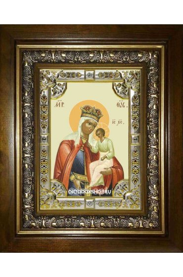 Икона Божьей Матери Избавление от бед страждущих, 18x24 см, со стразами, в деревянном киоте, арт вк-3197