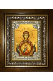 Икона Божья Матерь Знамение, 18x24 см, со стразами, в деревянном киоте, арт вк-3220