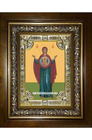 Икона Божья Матерь Знамение, 18x24 см, со стразами, в деревянном киоте, арт вк-3236