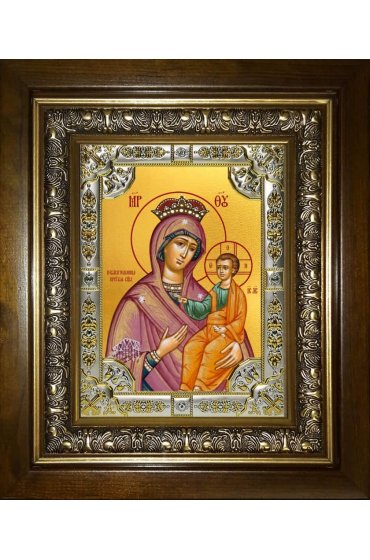 Икона Божьей Матери Избавительница, 18x24 см, со стразами, в деревянном киоте, арт вк-3244