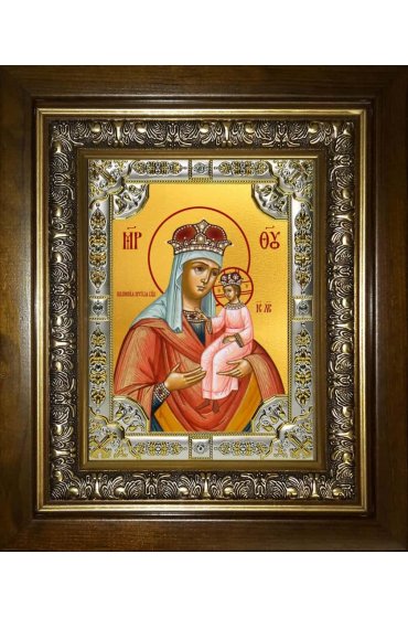 Икона Божьей Матери Ильинская, 18x24 см, со стразами, в деревянном киоте, арт вк-3245