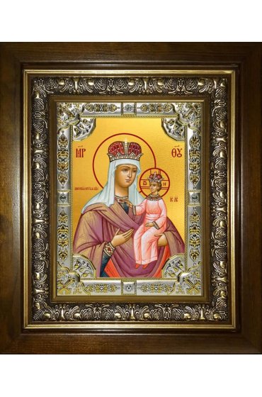 Икона Божьей Матери Любечская, 18x24 см, со стразами, в деревянном киоте, арт вк-3253