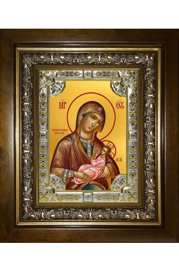 Икона Божья Матерь Млекопитательница, 18x24 см, со стразами, в деревянном киоте, арт вк-3256