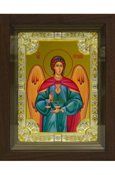 Икона Архангел Иеремиил, 18x24 см, со стразами, в деревянном киоте, арт вк-3293