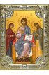 Икона Спас на Престоле (Деисус) серебро 18 х 24 со стразами, арт вк-3299