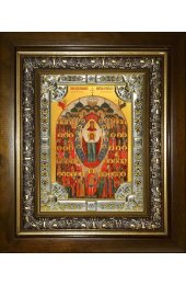 Икона Собор святых покровителей воинства Российского, 18x24 см, со стразами, в деревянном киоте, арт вк-3304