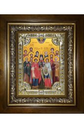 Икона Собор святых целителей, 18x24 см, со стразами, в деревянном киоте, арт вк-3308