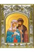 Икона Петр и Феврония 14x18 в серебряном окладе, арт вк-3323