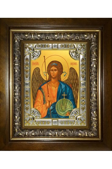 Икона Михаил Архангел, 18x24 см, со стразами, в деревянном киоте, арт вк-3393