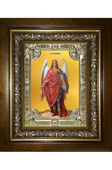 Икона Михаил Архангел, 18x24 см, со стразами, в деревянном киоте, арт вк-3400