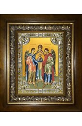 Икона Архангелы Михаил, Гавриил и Рафаил, 18x24 см, со стразами, в деревянном киоте, арт вк-3406