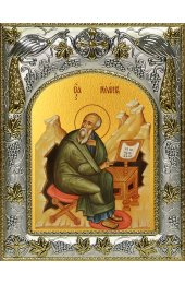 Икона Иоанн Богослов апостол 14x18 в серебряном окладе, арт вк-3442