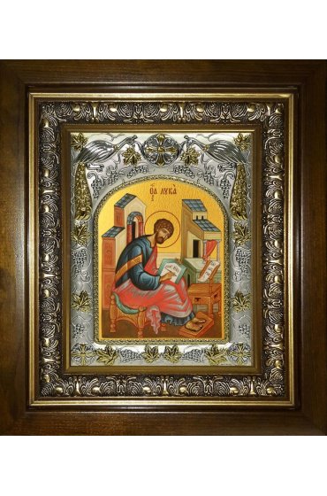 Икона Лука апостол, 14x18 см, в деревянном киоте 20х24 см, арт вк-3482